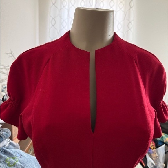 NWT Black Halo Red Sheath Dress, Made in Los Angeles Structured Cocktail or Work - Picture 5 of 9